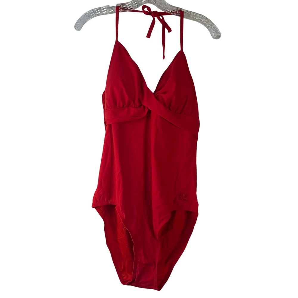 Hapari Red Twist One-Piece Halter Swimsuit Womens XL 16 HAPTWONE-RED-XLā NEW